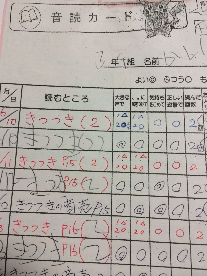 宿題１ 音読 かいと小学3年生 おやつ１年分