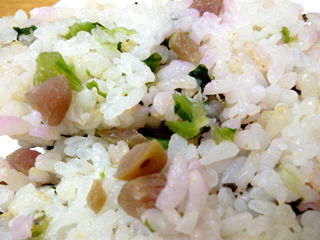 玄米入り梅青菜ご飯