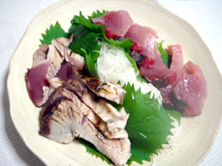 中トロの刺身&炙り