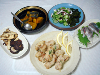 豚肉とモロヘイヤの天ぷら