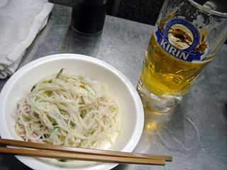 「難波屋」ビールとアテ