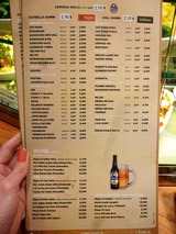 バルセロナ旅行:「Cerveceria D'Or」