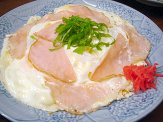 「かきぞの」ハムエッグ