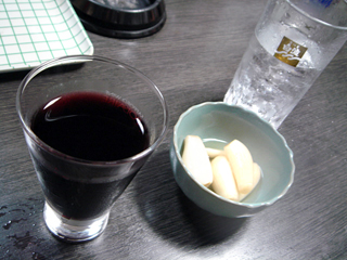 「山長梅田店」酒とらっきょう