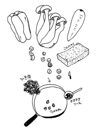 【呑みつま】ひき肉と野菜のタオチオ炒め