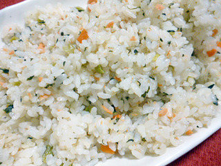 鮭と野沢菜の釜炊きピラフ