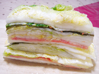 紅鮭白菜はさみ漬