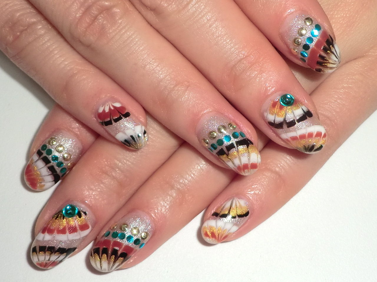 エスニックピーコックネイル Tomoko S Nailart
