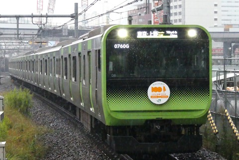 山手線（忠犬ハチ公生誕100周年記念ヘッドマーク付き編成