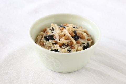 えのきと納豆の海苔ポン和え (2)