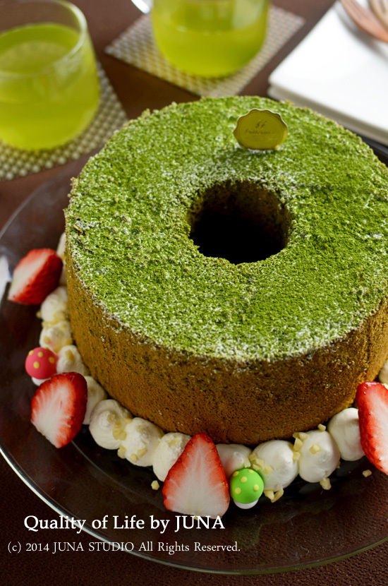 和三盆で作る抹茶のシフォンケーキ