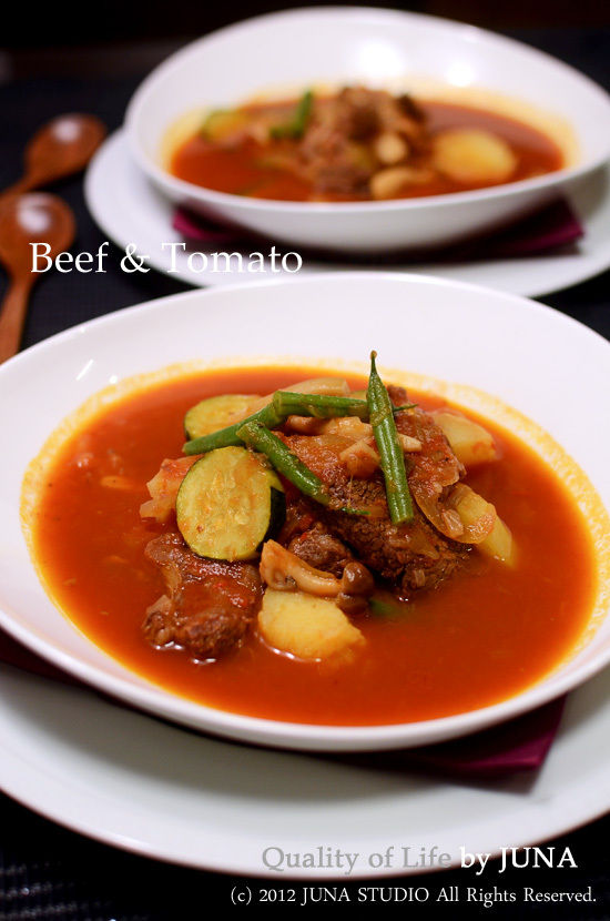 牛スネ肉のトマト煮こみスープ☆圧力鍋で