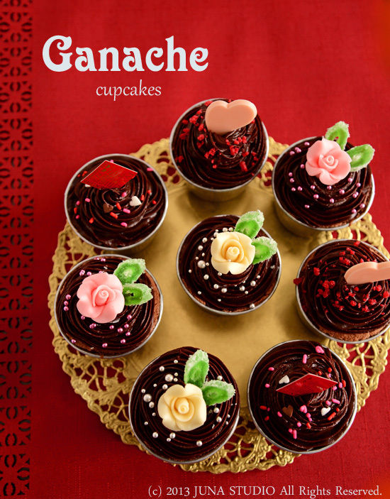 ガナッシュクリームのカップケーキ