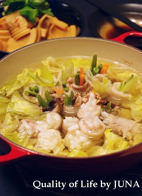 二度おいしい春野菜の肉巻き鍋　と　今年初のたけのこ