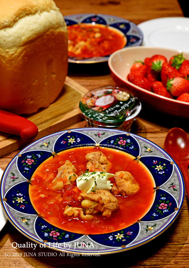 トマトスープ＆天然酵母の食パンの晩ご飯／昨日の大雨でおきた体の異変