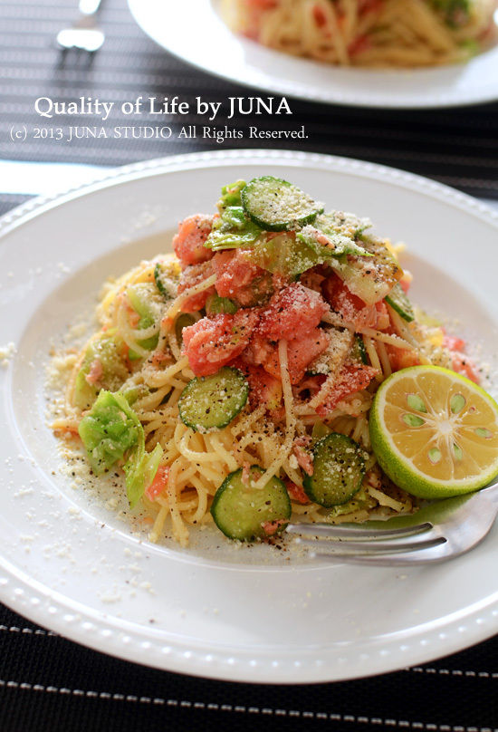 【レシピブログ連載】【夏休みのぱぱっとランチ】お野菜とツナの冷製スパ