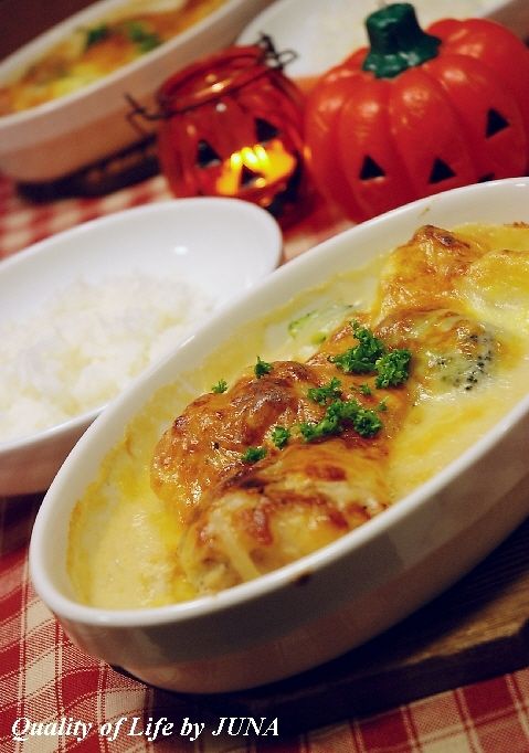 ごはんに合うチキンのシチュー焼き