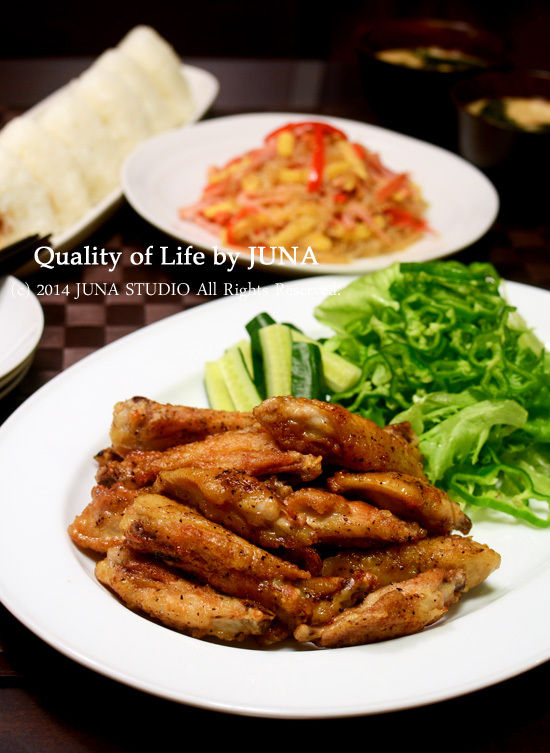 手羽のソテーや、春雨の炒め物など