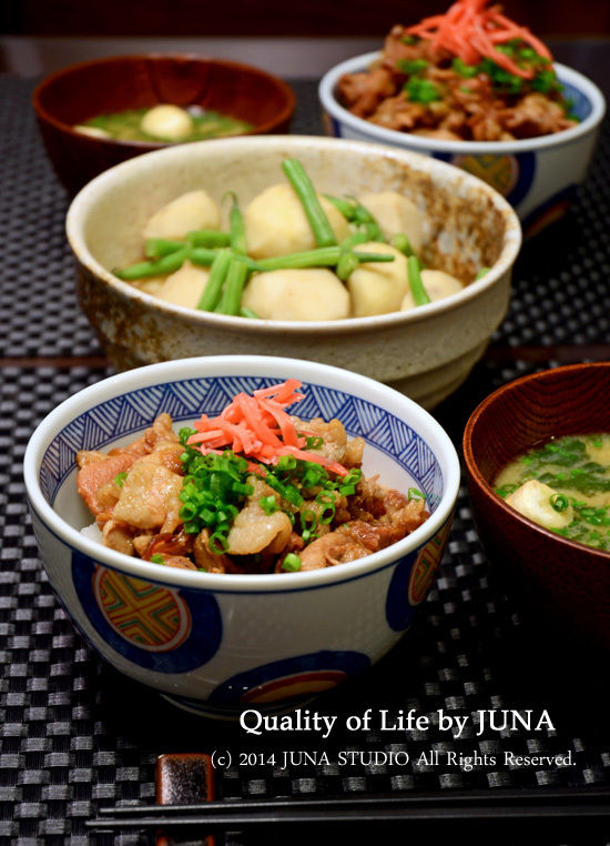 豚丼や里芋の煮ものなど