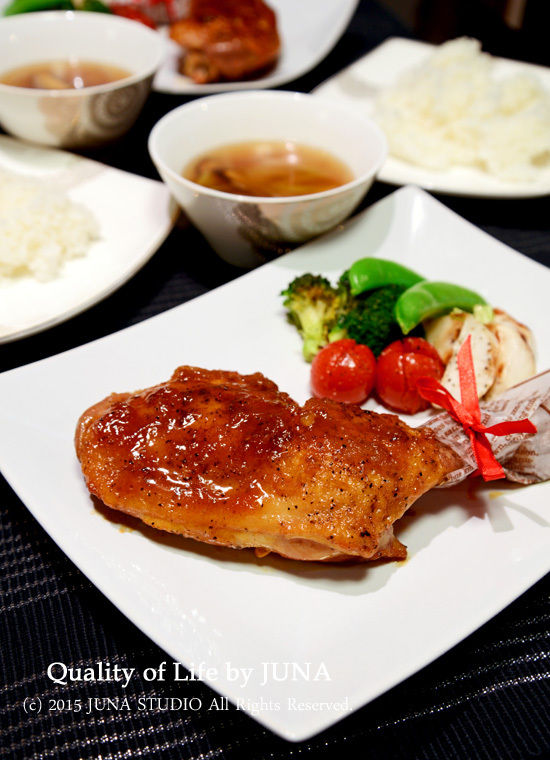 骨付きチキンのソテーとプレゼント・・・・・・