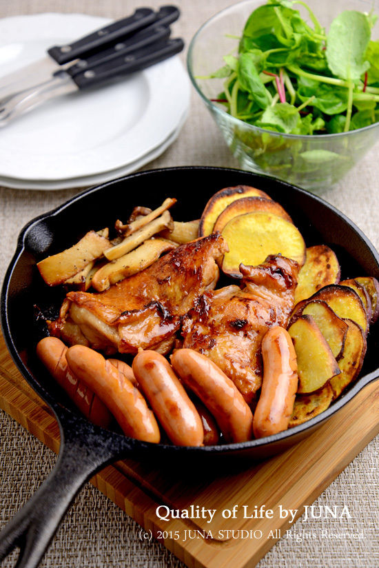 スキレットで「昆布でまろやか鶏の漬け焼き」とお知らせ