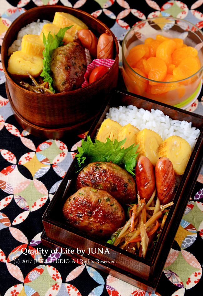 【今日のおべんと】肉団子の具だけどバーグ状にした弁当(笑)