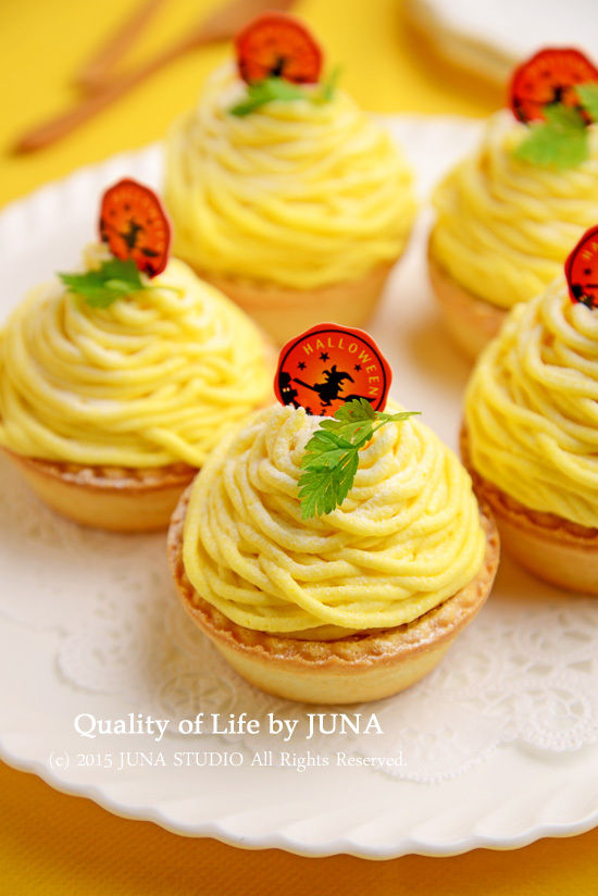 かぼちゃクリームのモンブランタルト