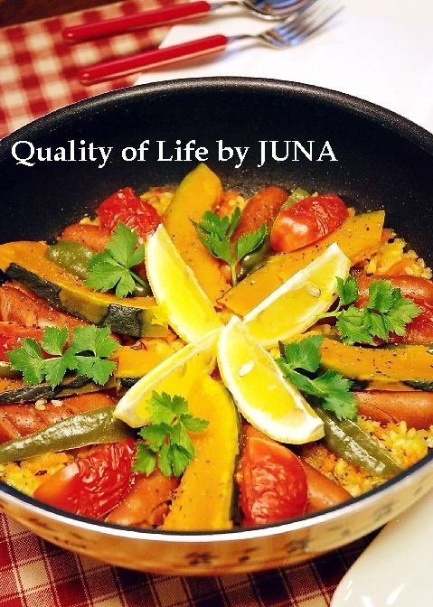 フライパン de ウィンナーパエリア