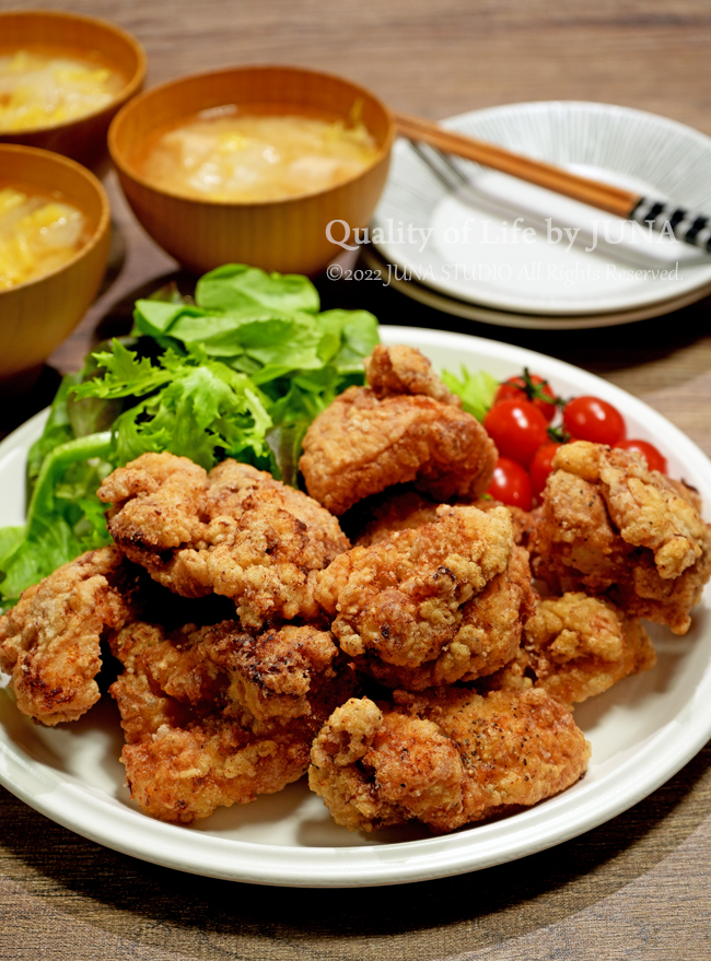 鶏むね肉とレモンスライスでレモン塩から揚げ／週末ぶらぶら