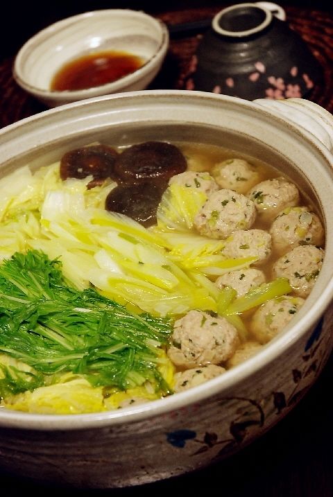 風邪予防に 肉団子と葱たっぷりのお鍋