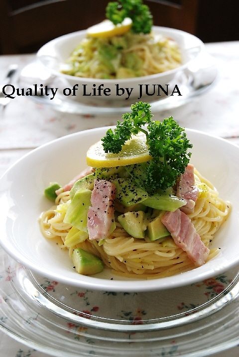 「洋＆エスニック」春キャベツ＆アボカド＆ベーコンのレモンクリームパスタ
