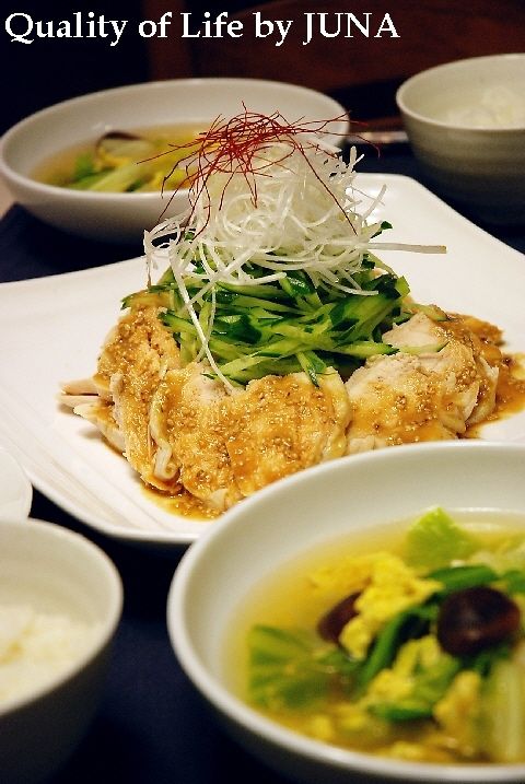 煮鶏のゴマポン酢ソース