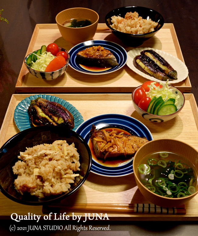ぶりのしょうが焼き定食（たけのこごはん付き♪）／袴の着付けの練習中