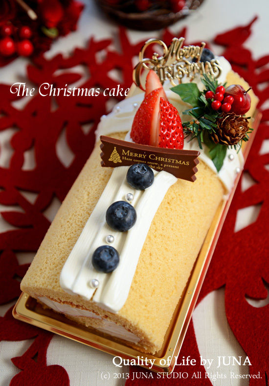 メープルロールケーキ　クリスマス仕立て