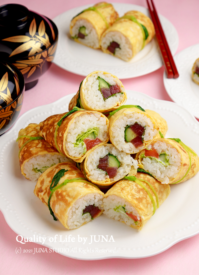 おひな祭りに♪「卵巻き寿司」/美容室で見つけたもの
