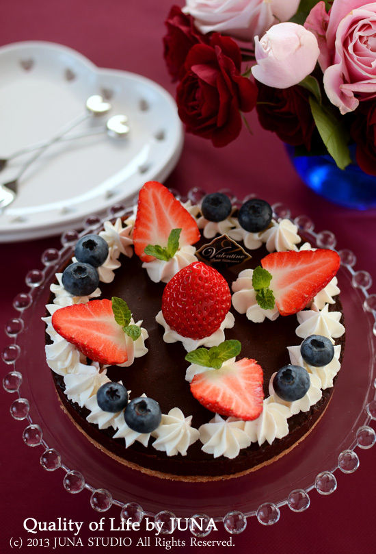 バレンタインのケーキなど