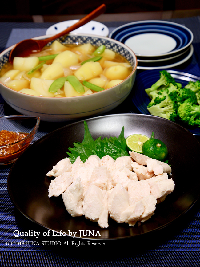 ヘルシー晩ご飯 味噌ごまソースで食べるゆでささみなど Juna夫さんが私に買ってきたもの Quality Of Life By Juna Powered By ライブドアブログ