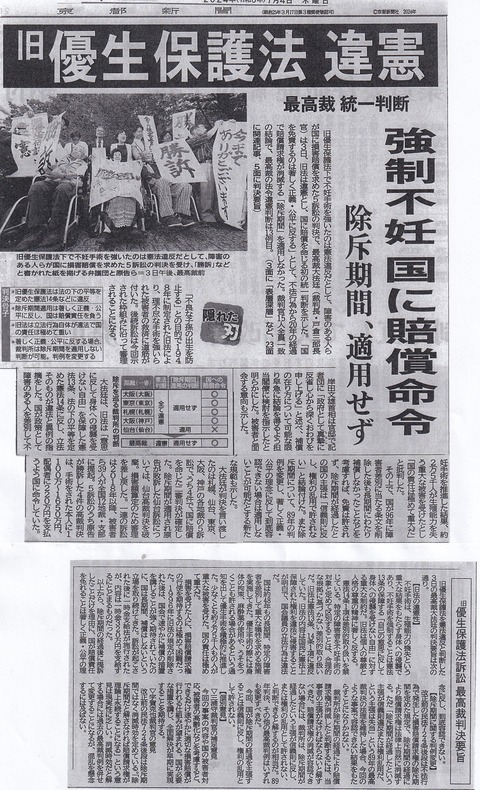 2024年7月4日強制不妊問題最高裁判決