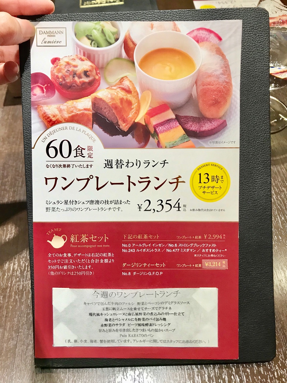 10時オープン なんば高島屋2階のダマンリュミエールで1日60食限定のワンプレートランチと紅茶を楽しむ どるふぃんの気ままに食べ歩き