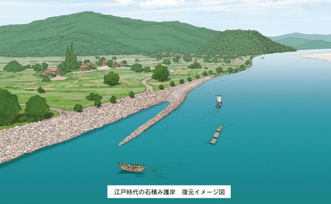 上の村遺跡　石積護岸