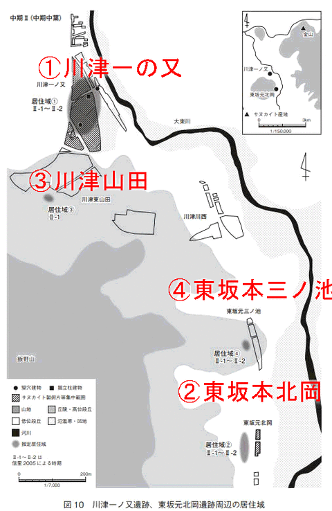 金山製サヌカイト出土の川津遺跡集落