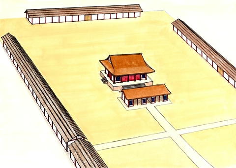 稲木北遺跡 新田郡衙遺跡復元図