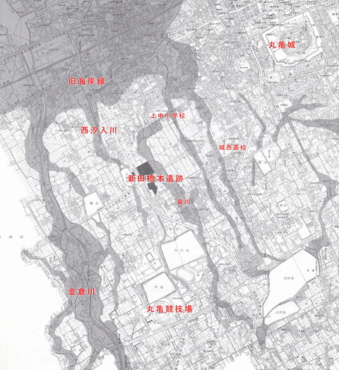 丸亀の海岸線　旧流域図３