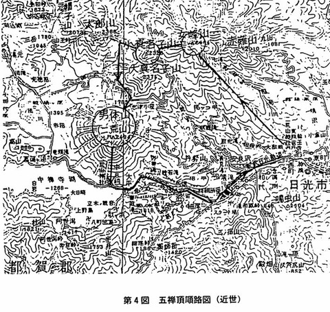 日光修験　秋行ルート　五禅頂