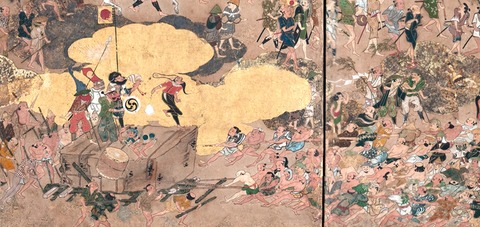 『築城図屏風』 修羅