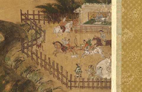 犬追物 洛中洛外図屏風(歴博甲本)