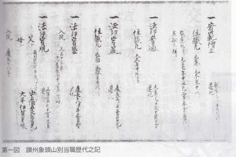 讃州象頭山別当職歴代之記（