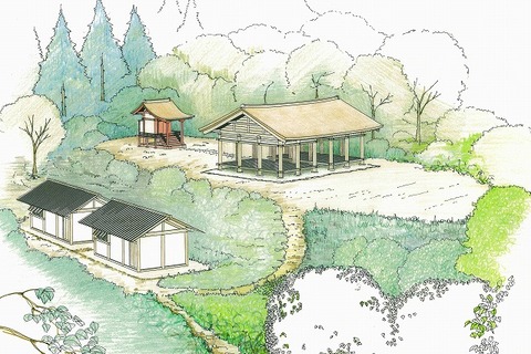 「平安時代のたたずまい」 割拝殿と僧房
