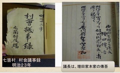 七箇村村会議事録