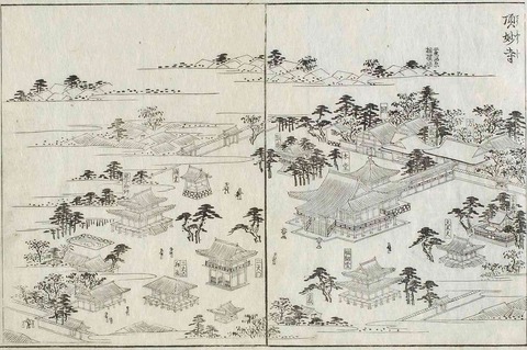 c高知　明年間刊「都名所圖會」巻１の伽藍図